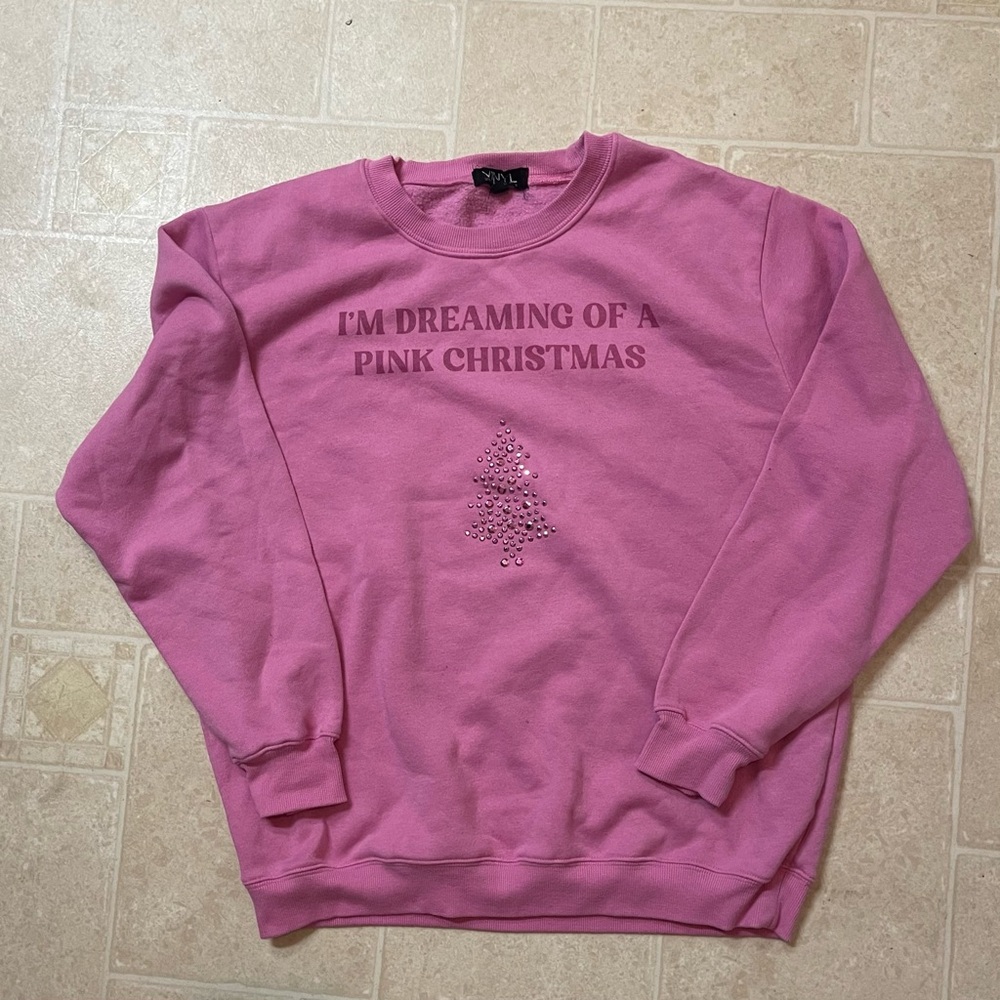 Women’s Pink Christmas Sweatshirt size large